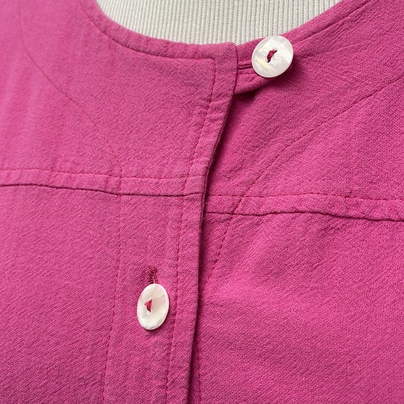 B’ GAUZE Pink 3/4 Sleeve Button Down Tunic - Picture 5 of 8